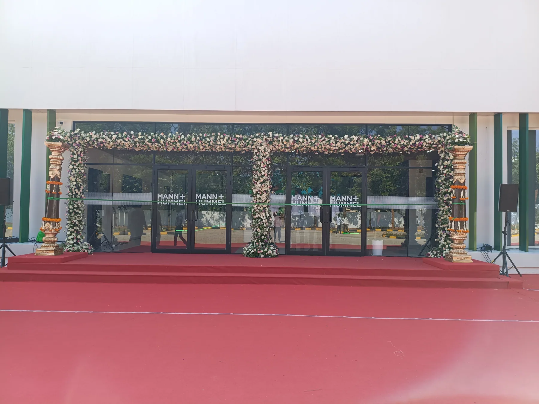 Front entrance with floral decoration