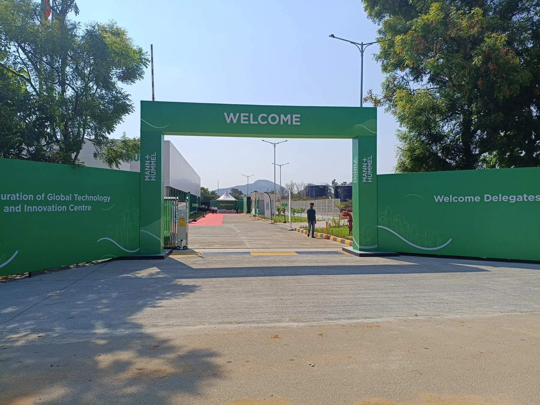 Green welcome gateway and approach road