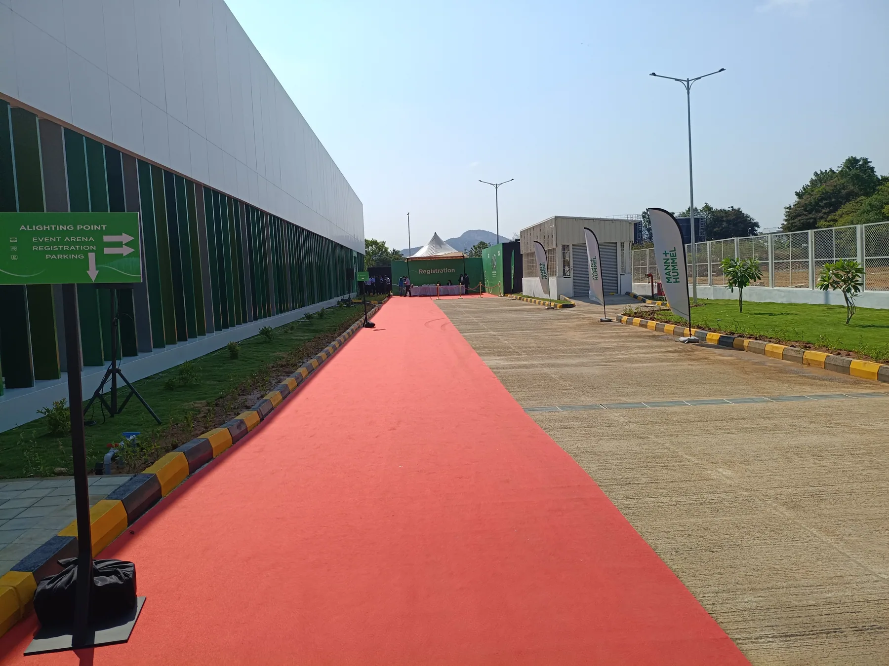 Red-carpet route to the event entrance