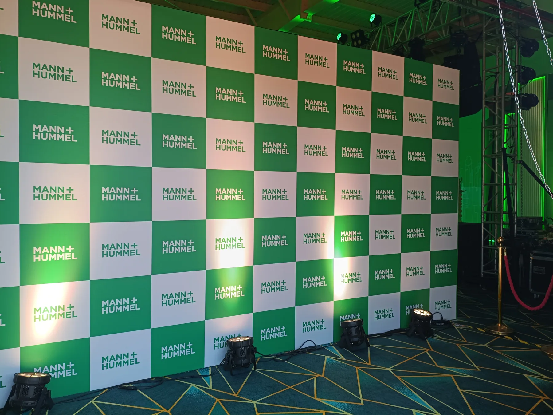 Freestanding branded photo backdrop