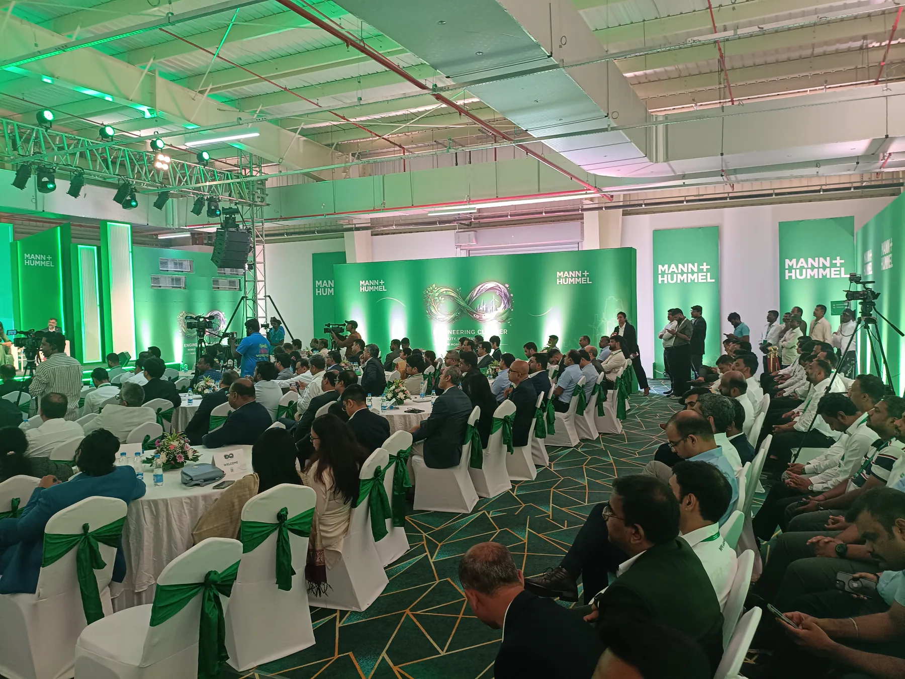Wide view of the stage and event audience