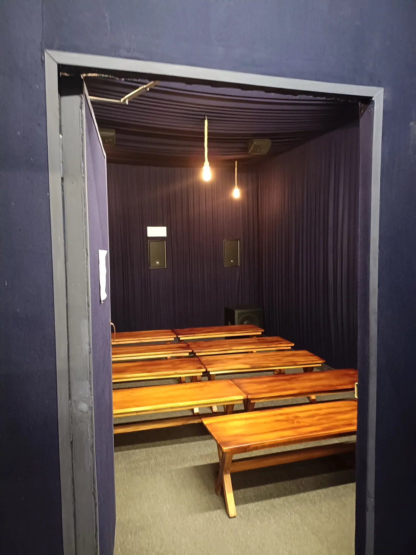 Entrance to a small screening room