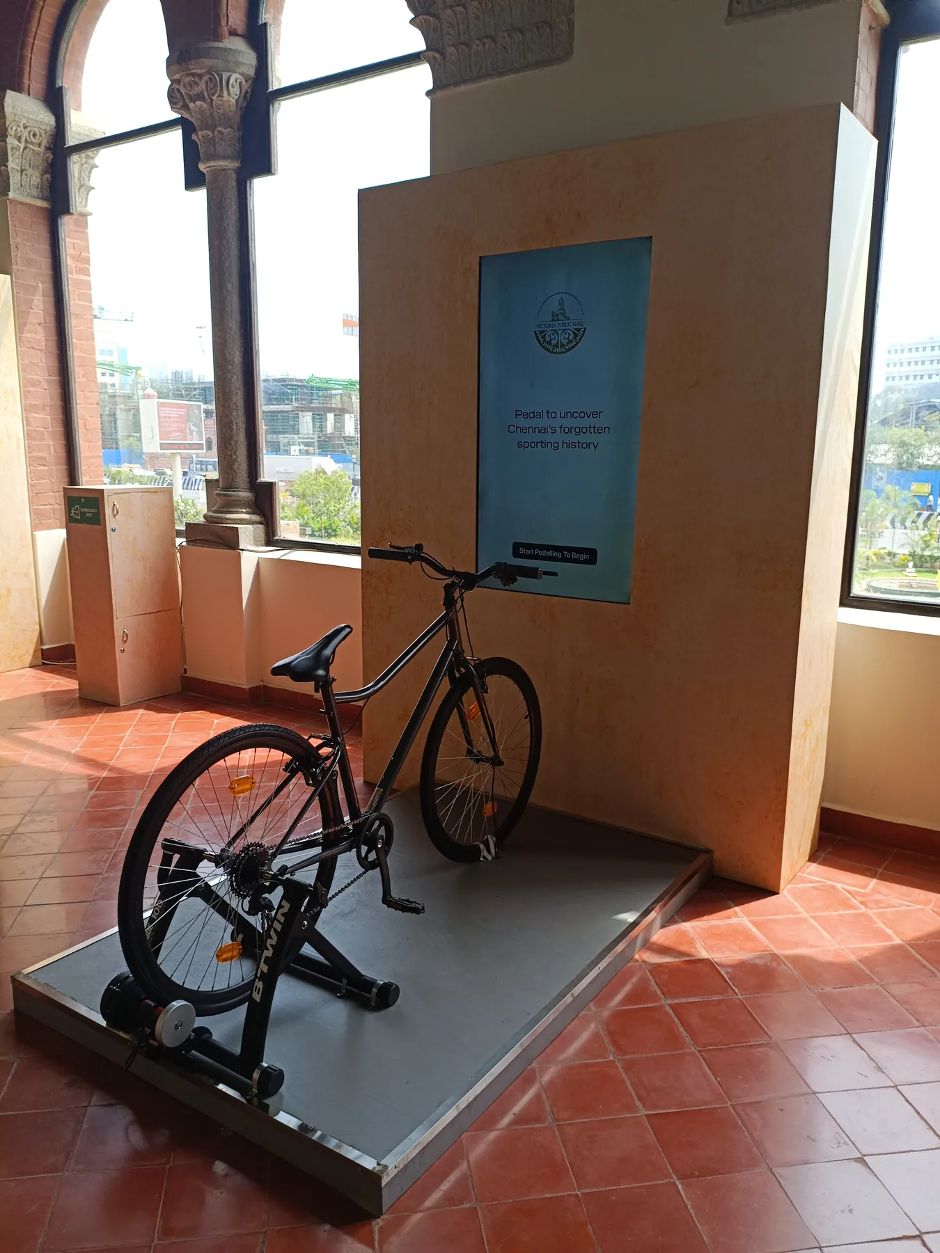 Bicycle on a low display platform