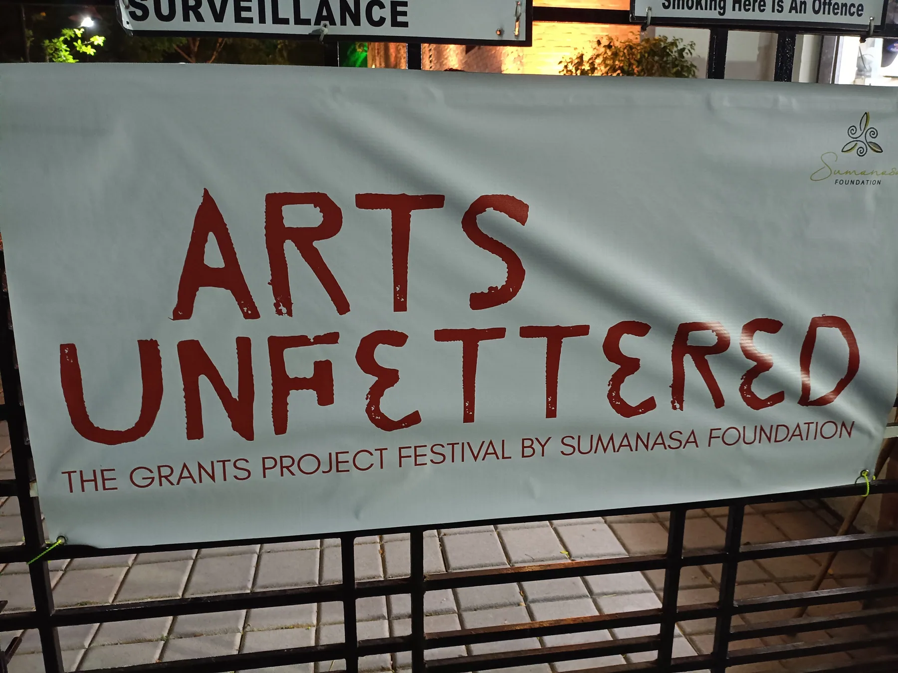 Arts festival banner outside the venue